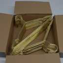 Metal Wire Clothes Hangers Bulk 60 Pack with Notches for Standard Size Coats, Shirts, Suits, Pants, Heavy Duty, Space-Saving, Gold