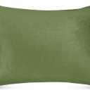 Pillow Protectors/Cases Standard Size with Zipper 2 Pack Olive Green Color
