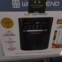 West Bend Compact Air Fryer 5-Quart Capacity with Digital Controls LCD Display and 10 Cooking Presets with Shake Reminder, Nonstick Frying Basket, 1500-Watts, Black