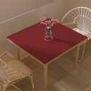 Leather Table Cover,1.8mm Thick,42x42 Inch Table Protector,Table Protector for Dining Room Table,Dining Table Cover,Table Cover Protector,Coffee Table Covers(Black+Wine Red,42x42)