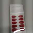 BTArtbox Press On Nails Almond - Pastel Red Short Press On Nails with Glue for Women, Opaque Soft Gel Glue On Nails in 16 Sizes - 32 Stick On Nails Kit, Power Suit