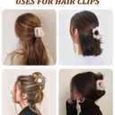 Fluffy Plush Claw Clip for Hair 6 Pcs Cute Hair Clips for Women Fuzzy Hair Barrettes Girls Hair Jaw Clips (Flower + Heart - Beige/Brown/Coffee)