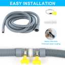 Washing Machine Drain Hose Extension Kit - Universal for Dishwasher, Washer, Dehumidifier - Flexible With 2 Clamps, 1U Holder (9.84 FT)