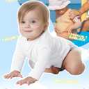 Baby Todder Rash Guard Shirts SPF Long Sleeve Swim Shirts Sun Protection Rashguard Swimwear for Baby Boys Girls (White)