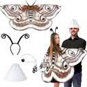 Cotwinter 4 Pcs Halloween Moth and Lamp Couple Costume Headband Lampshade Moth to Flame Cape for Couple Cosplay Party