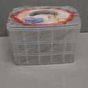 Sooyee 3-Layer Things & Crafts Storage Box with 30 Adjustable Compartments for Organizing Washi Tape, Embroidery Accessories, Threads Bobbins, Kids Toy, Nail Polish, Jewelry - Large (Clear)