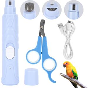 Bird Nail Grinder,Automated Bird Beak Grinder,3-in-1 Nail Care Kit with Nail Clippers and Nail File for Parrots, Budgies, Parakeets, Finches and Lovebirds, Hamsters, Rabbits