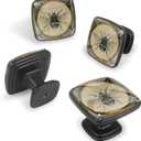 4 Pcs Square Cabinet Handle Cupboard Knob Drawer Pulls Handle Bee Drawer Knobs with Screws Furniture Decoration