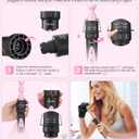 5 in 1 Curling Wand Set: Ohuhu Curling Iron Wand 5Pcs 0.35 to 1.25 Inch Interchangeable Ceramic Barrel Heat Protective Glove 2 Clips Dual Voltage Hair Curler for Women Pink