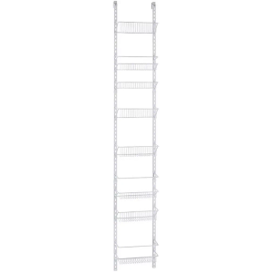 ClosetMaid Adjustable Organizer Rack with Baskets Wall or Over Door Mount, for Kitchen, Pantry, Utility Room, Closet, 12 in. W, White Finish, Inch