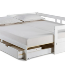 Melody Twin to King Extendable Day Bed with Storage White