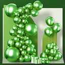 PartyWoo Metallic Green Balloons, 100 pcs Metallic Apple Green Balloons Different Sizes Pack of 18 Inch 12 Inch 10 Inch 5 Inch for Balloon Garland or Arch as Birthday Decorations, Party Decorations
