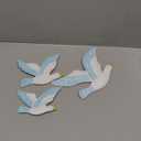 SeaHug Coastal Seagulls Wall Decor-3pcs Resin Nautical Nordic Birds Beach Relax Mediterranean Theme Ornaments-Cute LivingRoom/Bedroom/Cafe/Bar/Hotel Hanging Home Wall Art Decoration (Small)