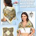 AWAYTR 35 Large Square Satin Head Scarf - 3Pcs Satin Hair Scarves Silk Bandana Scarf Headscarf Silk Feeling Scarf for Women