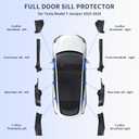 SHINELINERS Door Sill Protector 8-Piece Set for Tesla Model Y Juniper Accessories 2025 2026, Carbon Fiber Pattern ABS Car Door Guard Cover with Tool-Free Magic Hook Backing (Not for Standard)