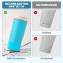 2 x 2pcs Silicone Boot for Owala Smoothsip Slider Coffee Tumbler 12oz 20oz, Anti-Slip Protective Sleeve, Bottom Protector for Travel Coffee Mug, Cup Tumblers Accessories for Owala' (Blue)