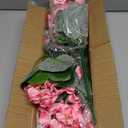 Artificial Geranium Fake Flowers for Outdoors Decoration, 6 Bundles Silk Geraniums Pink Flower UV Resistant Look Real Faux Plants for Outside Planter Front Door Garden Porch Patio Balcony Yard Home