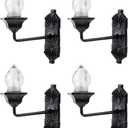 Housoutil Dollhouse Miniature Wall Sconces, 5PCS Dollhouse LED Wall Lamp, ABS Mini Decor Lamp,Black Decor Outdoor Lights Sand Table Lighting Toy for DIY Living Room Mini Toy Models (1.5X2.5CM)