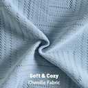 FUTEI Blue Decorative Throw Pillow Covers 20x20 Inch Set of 2,Soft Cozy Chenille Geometric Textured Cushion Case,Home Decor for Couch Bed Living Room