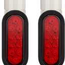 Partsam 2pcs Boat Trailer Guide on Post Pipe Light Set, [DOT Approved] [Patented] IP67 Waterproof Boat Trailer Guide Pole Lights for 2-3/8" PVC Pipe, Turn Signal Brake Tail Lights 12V (White)