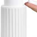 Foaming Soap Dispenser, White Ceramic Refillable Foam Hand Soap Pump for Bathroom Kitchen, 10.5OZ Lotion Dispenser, Foaming Dish Soap Dispenser, Modern Stripe Design, ANTIS'S HOME