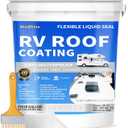 RV Roof Coating White, Wadities Waterproof Solar Reflective Sealant, Flexible RV Roof Sealant for Campers, Trailers, Motorhomes, Metal Buildings and Leak Repairs - 4 Gallon