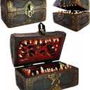 Galdor's Guild Mimic Chest Dice Storage Box | Free Lock & Key | Compatible with Dungeons & Dragons Players, Dungeon Master/DM RPG Gaming | Holder Vault Case | Holds 6 Polyhedral Sets (Large)
