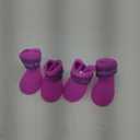 YH The Pet Dog Boots with Four Silicone Antiskid Shoes Wear Waterproof Dogs Shoes Candy Colored Pet (Color : Purple, Size : S 4.3x3.3cm)