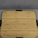 Charcuterie Board Set with Lid, Travel Portable Design Bamboo Cheese Board, Gift for Housewarming, Christmas, Weddings, Picnics (1 Compartment)