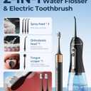 Electric Toothbrush with Water Flosser for Teeth, Sonic Electric Toothbrush and Electric Floss for Adults and Kids, Water Dental Picks, Cleaning and Flossing Dental Care, Waterproof