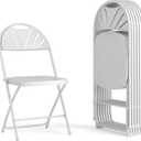 Flash Furniture Hercules Series Plastic Folding Chairs with Carrying Handle, Lightweight Commercial Event Seats 650-lb. Static Weight Capacity, Set of 8, White
