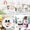 3 x 36pcs Snowman Face Stickers for Crafts Cute Christmas Ornaments Vinyl Snow Man Face Decals Xmas Winter Holiday Stickers for Window Glass Cups Balls Jars Wall Party Supplies Home Decoration(snow36)