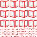 Thyle 12 Pcs Transparent Balloon Boxes Clear Balloon Boxes with 99 Letters for Baby Shower Gender Reveal Grad Birthday Party Bridal Wedding Anniversary Backdrop Decoration (Red)