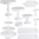 Hedume 10-Set Cake Stands, Metal Cupcake Stand Set with Multiple Combination Styles, Dessert Plate Cake Serving Tray Candy Fruit Display Tower for Wedding, Birthday Party, Anniversary, Baby Shower