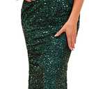 Madam Uniq Formal Dress Sequin Fishtail Sleeveless 1920s Gatsby Cocktail Prom Elegant Maxi Evening Gowns for Women (Large, Green)