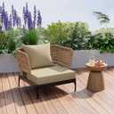 famibay Outdor Chair Cushions Set of 2 Waterproof Patio Chair Cushions 22x22 UV Resistant Firm Detachable DeeP Seat Patio Cushions for Outdoor Furniture(Khaki)
