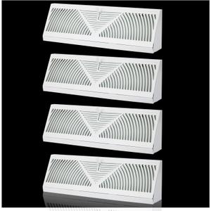 18 inch Baseboard Register Vent,4PK Baseboard Vent Cover 18 Inch Duct Opening White Baseboard Diffusers Heater Vent for Floor Wall with Adjustable Airflow Control-18"Wide x 4.5"Tall x 2.75"Deep