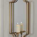 Signature Design by Ashley Dumi Glam 20" Mirrored Wall Sconce, Fits 1 Pillar Candle, Gold
