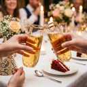 Hacaroa 48 Pack Plastic Stemless Champagne Flutes, 9 Oz Clear Toasting Glasses Highball Cups BPA-Free, Disposable Mimosa Glasses for Wine, Cocktail, Bar, Party, Wedding, Shatterproof, Gold Rim