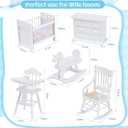 Silipull 5 Pcs 1: 12 Scale Wooden Dollhouse Furniture Set Miniature Wood Bedroom Furniture Wooden Dollhouse Accessories Encourage Creative and Imaginative Play for Kid Miniature Bathroom(White), Small