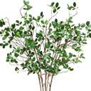 Htmeing Artificial Eucalytus Green Branches Faux Ficus Twig Home Office Shop Decoration (5 pcs)