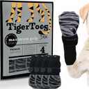 DOK TigerToes Premium Non-Slip Dog Socks for Hardwood Floors - Extra-Thick Grip that Works Even When Twisted - Prevents Licking, Slipping, and Great for Dog Paw Protection (XXXL) (Classic Grey)
