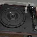 Vinyl Record Player Turntable with Built-in Bluetooth Receiver & 2 Stereo Speakers, 3 Speed 3 Size Portable Retro Record Player for Entertainment and Home Decoration (Brown)