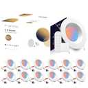 POWERASIA 12 Pack 5/6 Inch LED Retrofit RGB Recessed Lighting, 12W 1200LM Smart Can Lights, Recessed Lights 2700K-6000K Color Changing Compatible with Alexa Assistant, Hub INCL