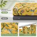 Yellow Floral Bird Shower Curtain 72x78, Hummingbird and Lemon Botanical Fabric Bath Curtains, Lightweight Quick-Dry Bathroom Decor Set with Hooks