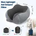 Cirorld Neck Pillow for Traveling, Travel Pillows for Airplanes,100% Pure Memory Foam Travel Neck Pillow, Adjustable Flight Pillow, Portable Plane Accessories with Eye Mask, Earplugs, Carry Bag, Standard