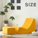 N&V Bean Bag Chair Single Seated Foam Sofa Armless Floor Sofa with High Density Foam Removable and Machine Washable Cover (Burnt Yellow, Large, Corduroy Stripes)