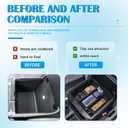 EDBETOS Full Center Console Organizer Compatible with 2023 2024 Ford F250 F350 F450 F550 Super Duty Insert Tray Accessories Armrest Box Secondary Storage Box, Original Tray Can be Placed on top