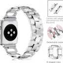 OULUCCI Compatible with Apple Watch Band 38mm 40mm 41mm 42mm 44mm 45mm 46mm 49mm, Women Strap For iwatch Series 11 10 9 8 7 6 5 4 3 2 1 SE SE2,D-Shape (Silver)