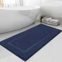 SHACOS Super Soft Bathroom Rugs 20"x47" Long Bath Rugs Non Slip Washable Bathroom Rugs Plush Absorbent Bath Mats for Shower Tub Sink, Navy Blue (1'8" x 3'11" (Rectangular))